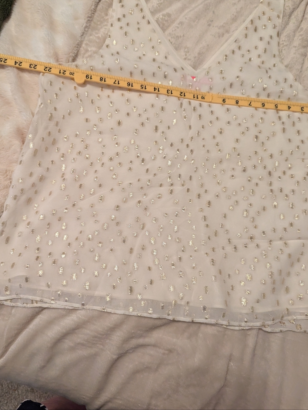 Lilly Pulitzer Florin White Top With Gold Print.